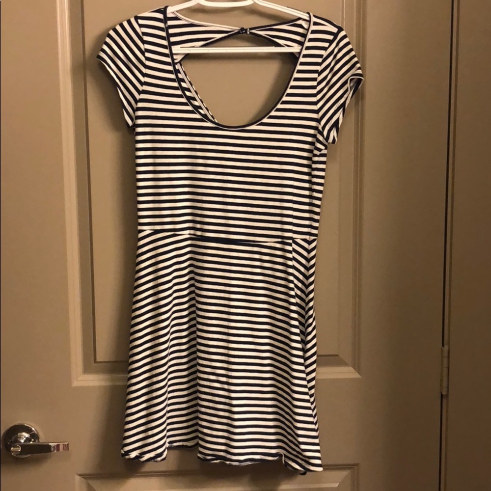 Open Back Stripped Dress